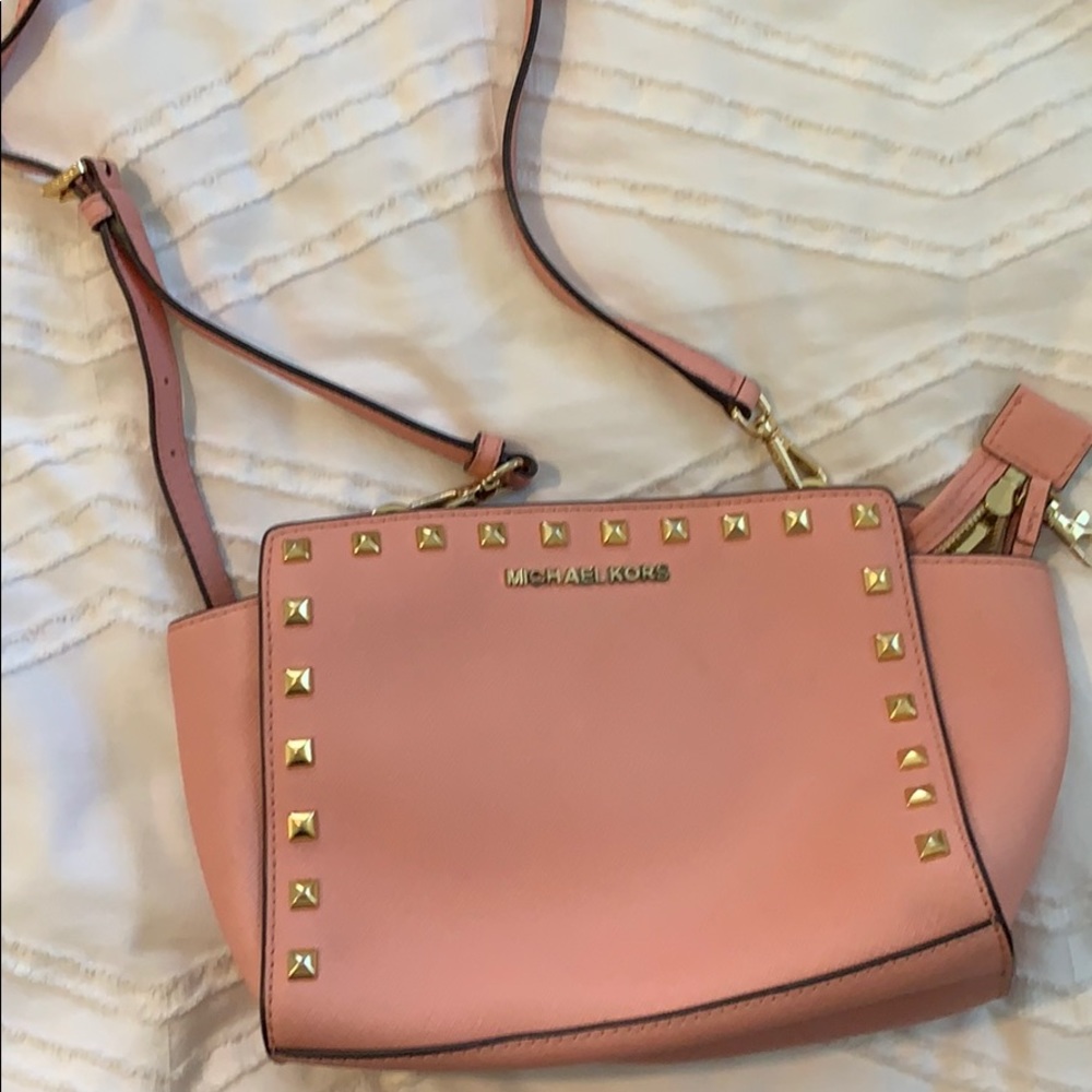 Pink studded Michael kors bag
